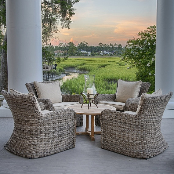 Essex Outdoor Round Teak Coffee Table