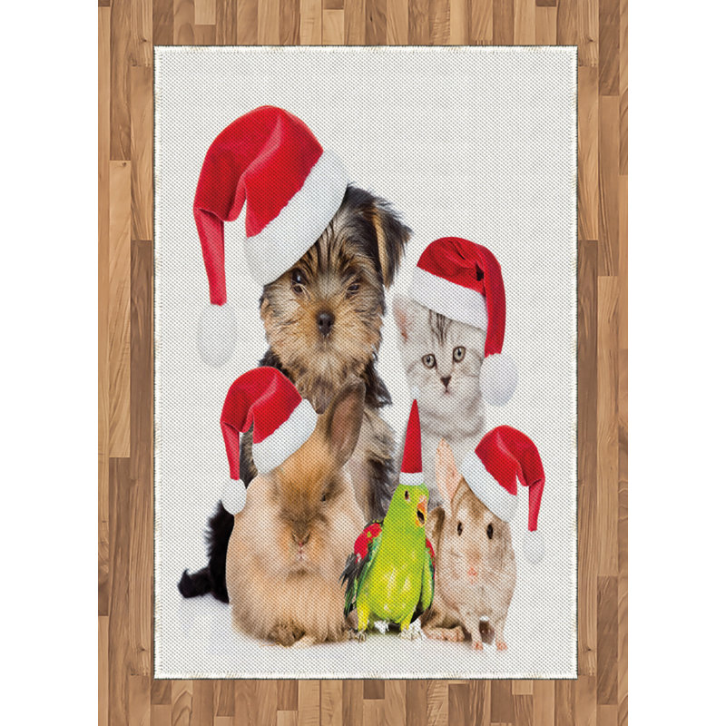 Animals High Density Long Fiber Poly Threads Decorative Area Rug Carpet, Rectangle 4' x 5'8"