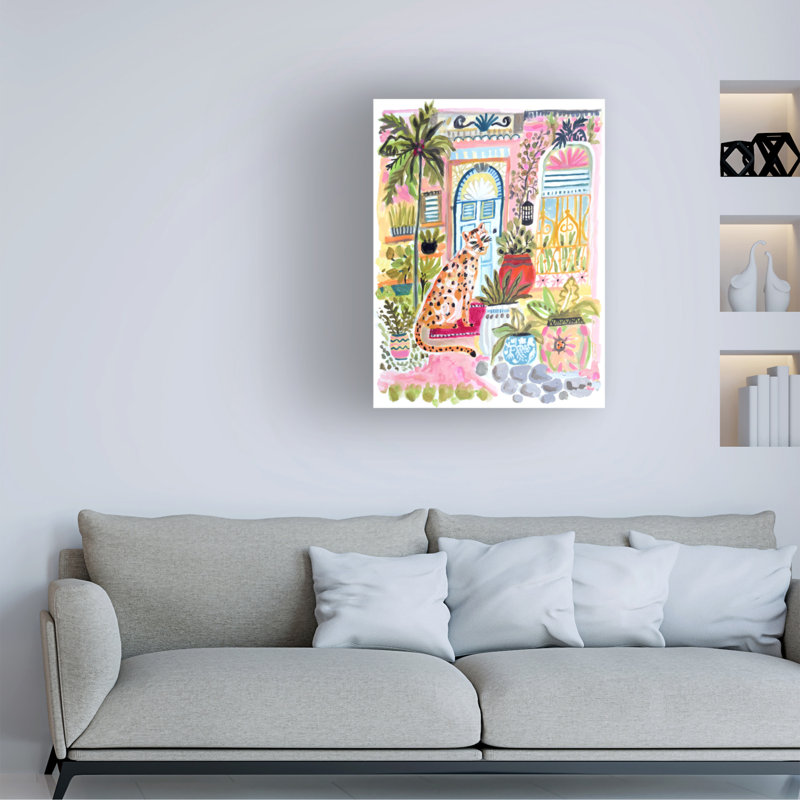 Art mural sur toile Bungalow Rose Karen Fields Cheetah In The City I WAG37602, H 19 po x l 14 po
