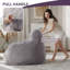 Fauteuil à billes surdimensionné en fausse fourrure touffeté à compression avec coussin et poche-1235042262