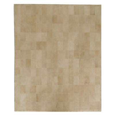 Leather Suede Cowhide Geometric Indoor Rug