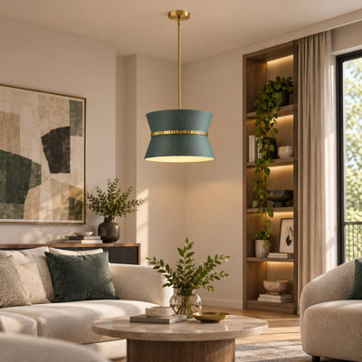 4 - Light Brass Drum Pendant