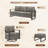 Bothwell 7-Pices Outdoor Sofa Seating Group With Swivel Chairs, Sofa,Ottomans And Cushions-1609477412-1609477408