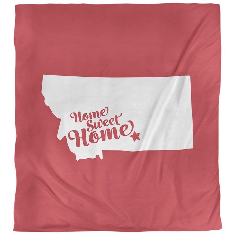 Housse de couette home billings, Housse de couette pour grand lit, Rouge, Polyester brossé