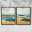Impression encadrée turquoise et orange I-Premium - prête à être accrochée - aucun clou requis - aucun clou requis-108020232-108020236
