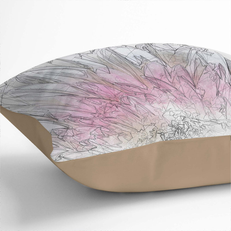 Petals of a Gerbera Cushion with Filling, 55cm H x 55cm W x 20cm D, Stone