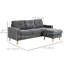 Modular Sectional Sofa with Reversible Chaise for Bedroom Dark Grey