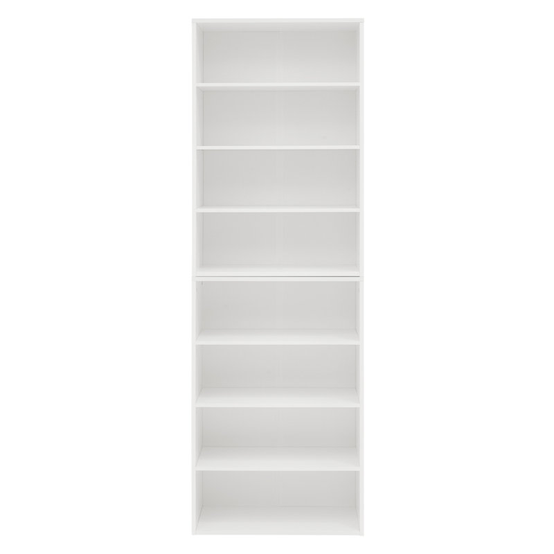 Armoire de rangement CD DVD, bibliothèque, étagère réglable à 8 couches, étagère de présentation, maison, bureau, bibliothèque double couche multifonctionnelle, peut être démontée en deux bibliothèques de rangement à 4 couches