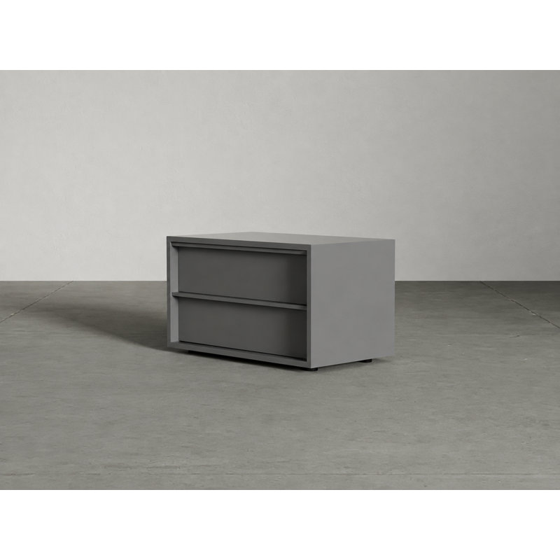Jane 2 - Drawer Nightstand, Left, Glossy Dark Gray