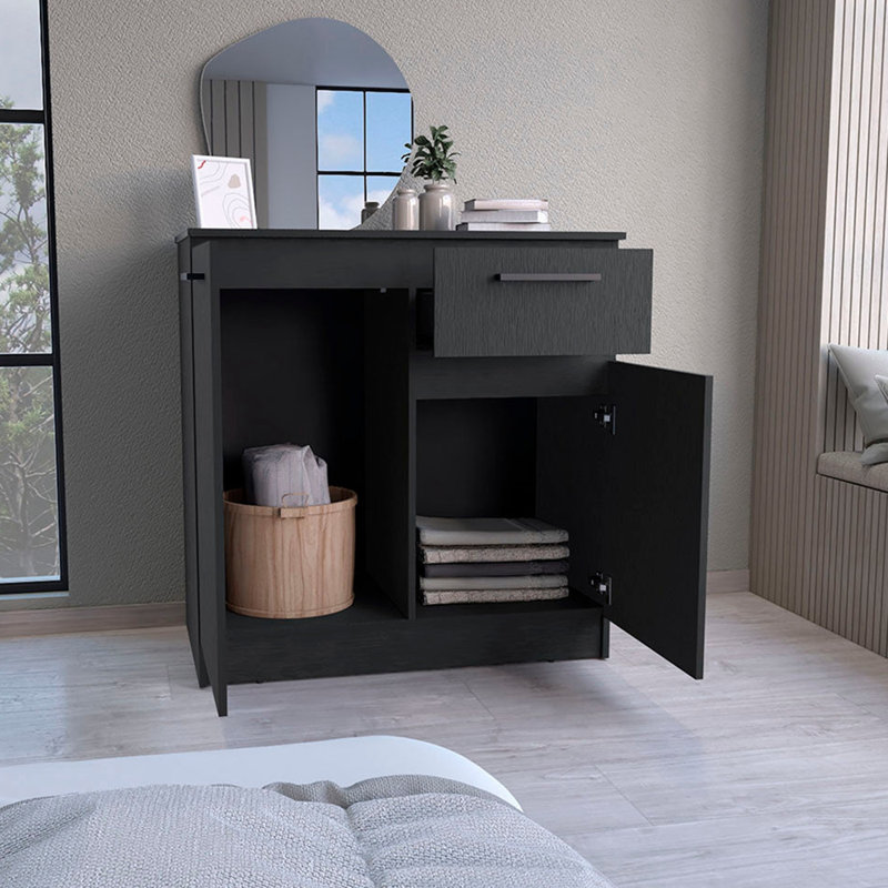 Commode 1 tiroir, Noir