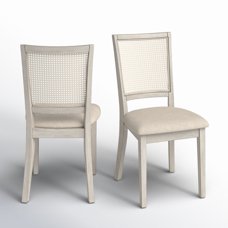 19.25'' H Linen Upholstered Side Chair, Antique White