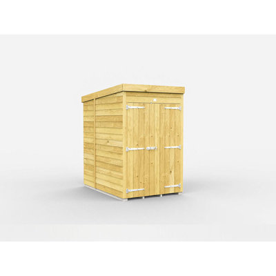 6ft x 4ft Pent Shed - Double Door without Windows