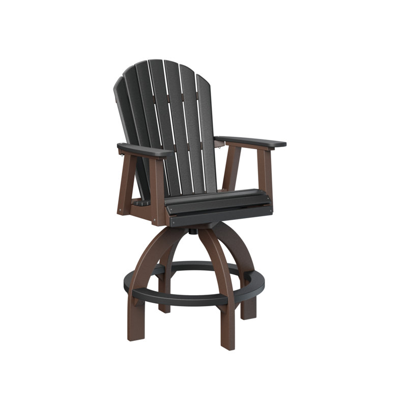 Comfo Back Outdoor Bar Stool, Chocolate Brown, Black