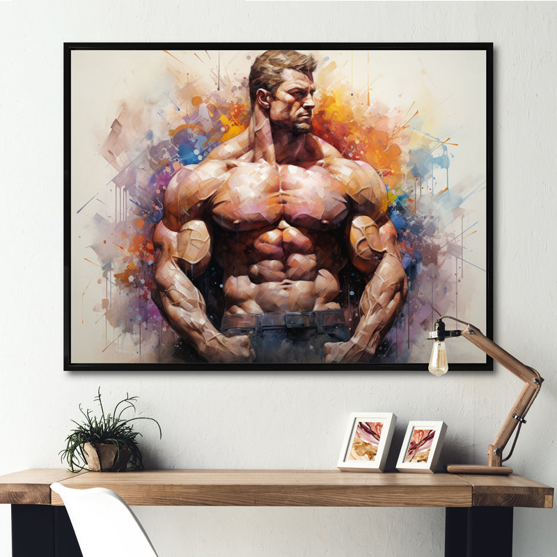 Madhwi Muscle Muscle Symphony I sur impression sur toile, Cadre flottant noir, H 24 po x l 32 po x P 1 po