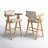 Upholstered Counter Stool with Solid Wood Frame-1282388089