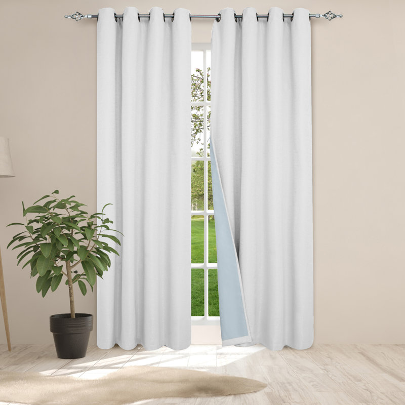  Rideaux unis occultant, Blanc