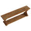Banc en bois massif 59 pouces à 2 niveaux avec tablettes ouvertes pour couloir, vestibule, chambre à coucher, brun naturel