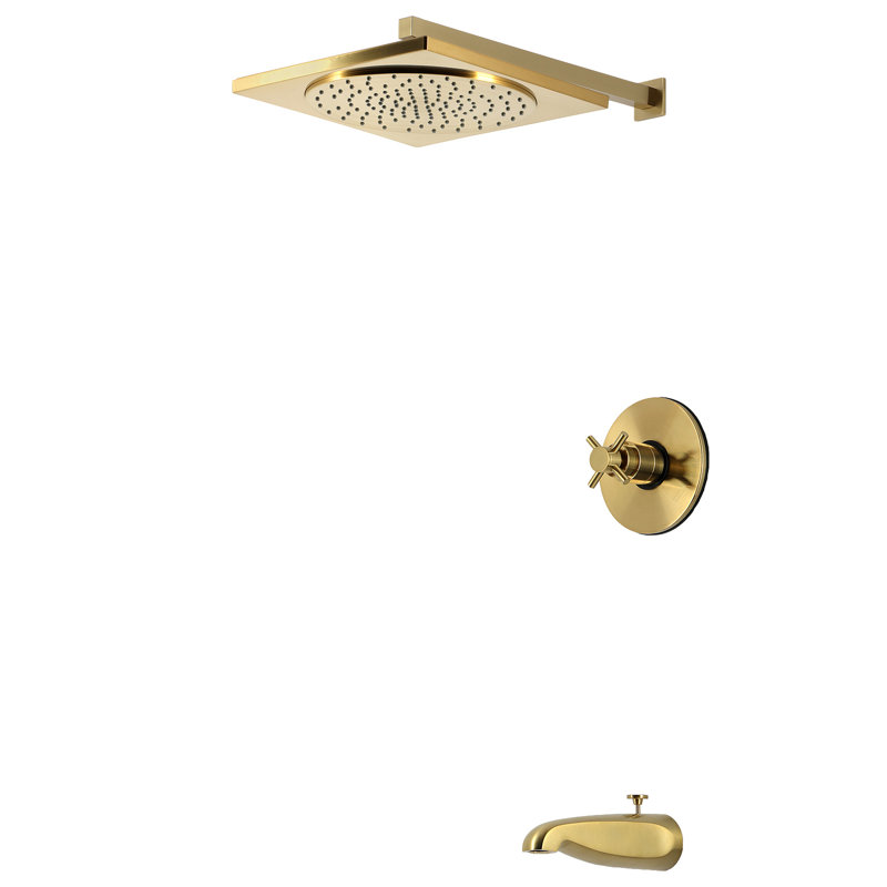Kingston Brass Concord Single-Handle Pressure Balanced Tub and Shower Faucet, Brushed 