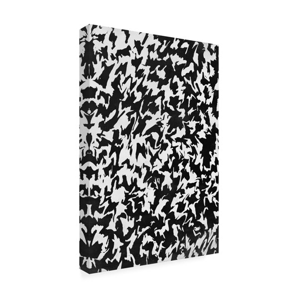 Winston Porter Black And White Zig Zag Pattern On Canvas by X1 Brand ...