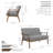 Keevay Fabric Loveseat with Rubberwood Frame-1570370539