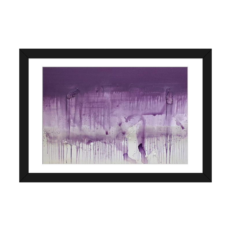 «Sunset», art mural sur toile tendue, H 16 po x l 24 po x P 1 po, Papier d'art encadré noir, Blanc