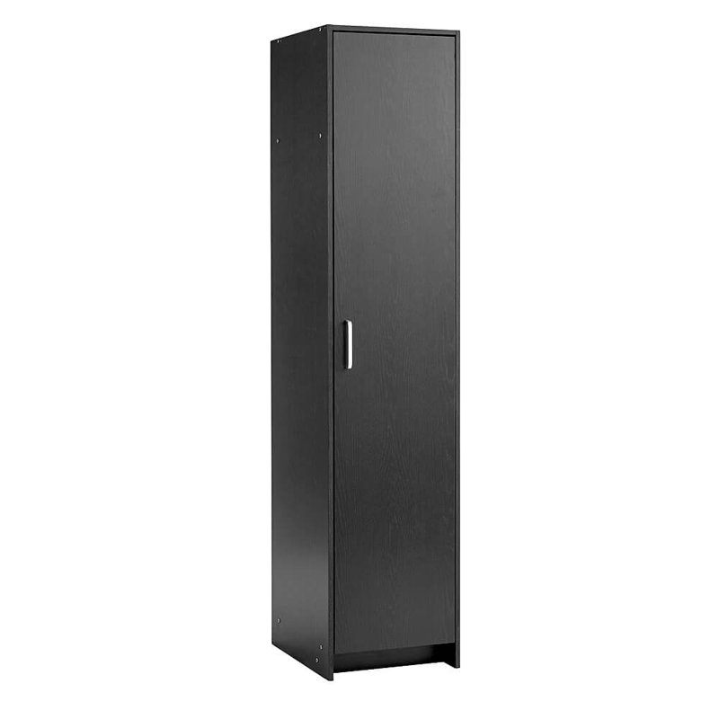 Lenny 1 Door Manufactured Wood Wardrobe, Black