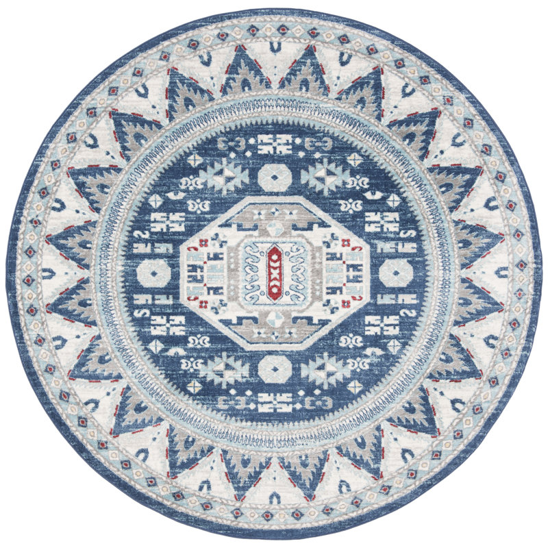 Brockton Southwestern Hand Woven Area Rug, Round 201 cm