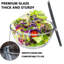 Bol en verre avec couvercle, grand bol à mélanger en verre pour le rangement de pain de salade de cuisine au levain, (gris)-132465436