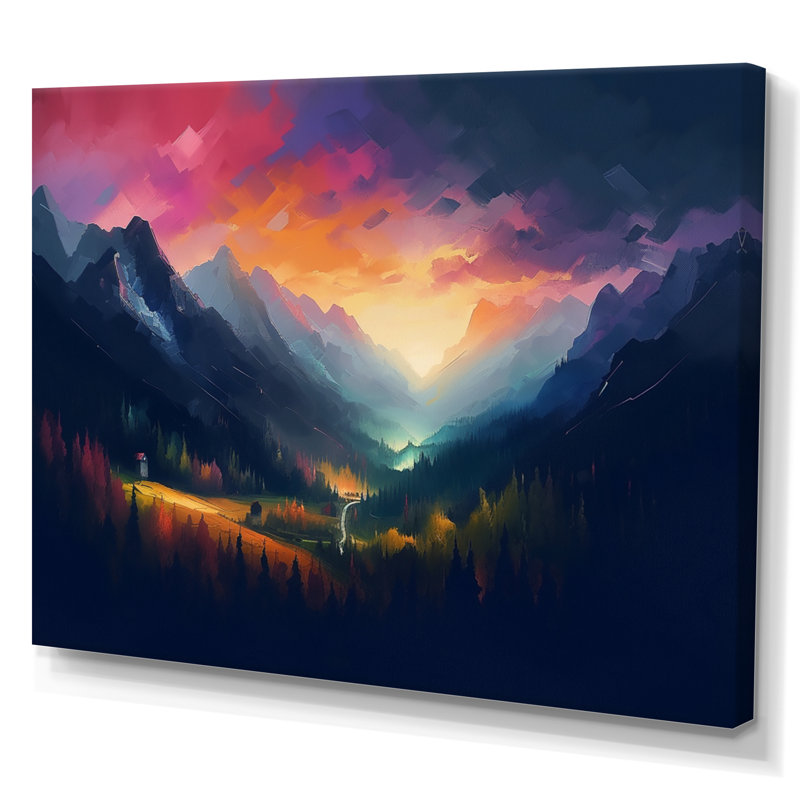 Bridgecliff Foggy Mountain View, H 24 po x l 32 po x P 1 po, Toile tendue