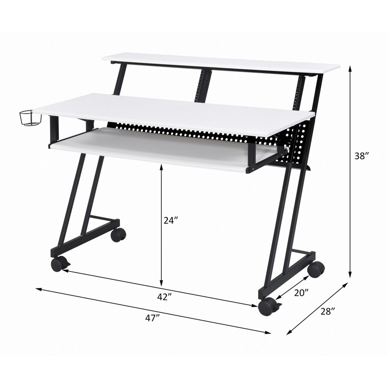 Bureau de studio d'enregistrement de musique blanc et noir