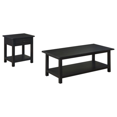 Ensemble de tables basses et de tiroirs 2 pièces Castleton Java patiné (seulement avec table basse)