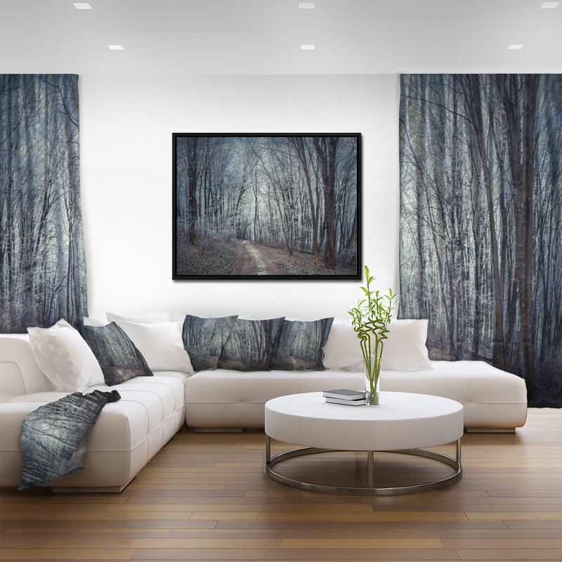 « dense », reproduction de photo sur toile tendue, "densed gray automne forest", L 20 po x H 12 po