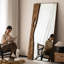 Miroir pleine grandeur rectangulaire en bois massif-919254215
