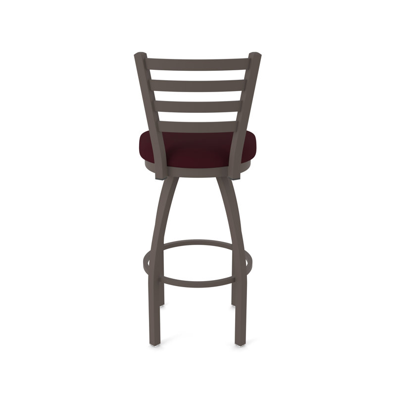 Jackie Swivel Stool, Vinyl-Canter Bordeaux, Bronze, Bar Stool (30" Seat Height)