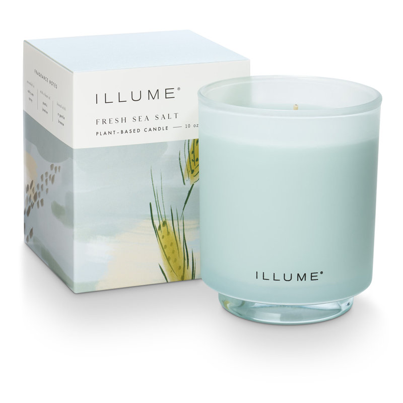 Fresh Sea Salt Scented Soy Candle in Frosted Glass