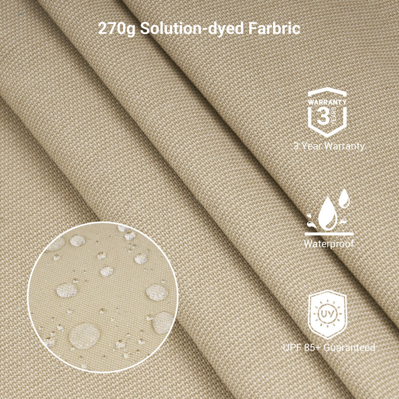 Parasol rectangulaire en porte-à-faux avec anse et base 138 po x 108 po Ronzel, Sable