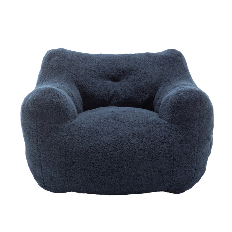 Fauteuil à billes avec accoudoirs rembourrés de mousse à haute densité et paresseux Fauteuil à billes pour adultes, Blue