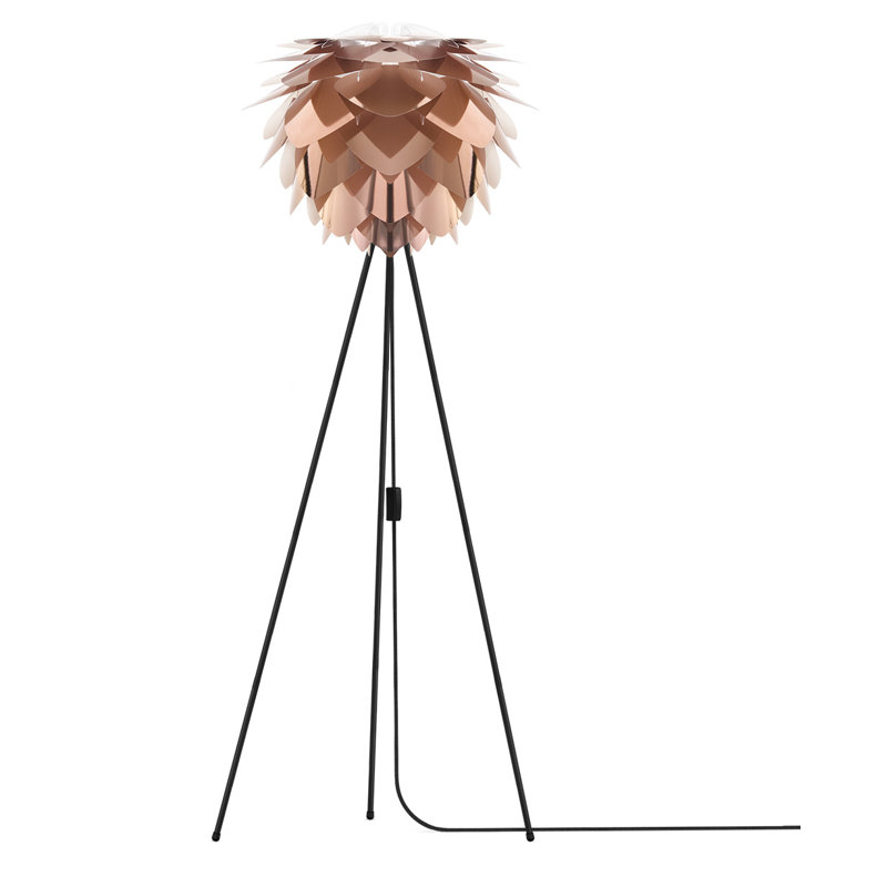  Lampe trépied 57 ", Noir, Cuivre