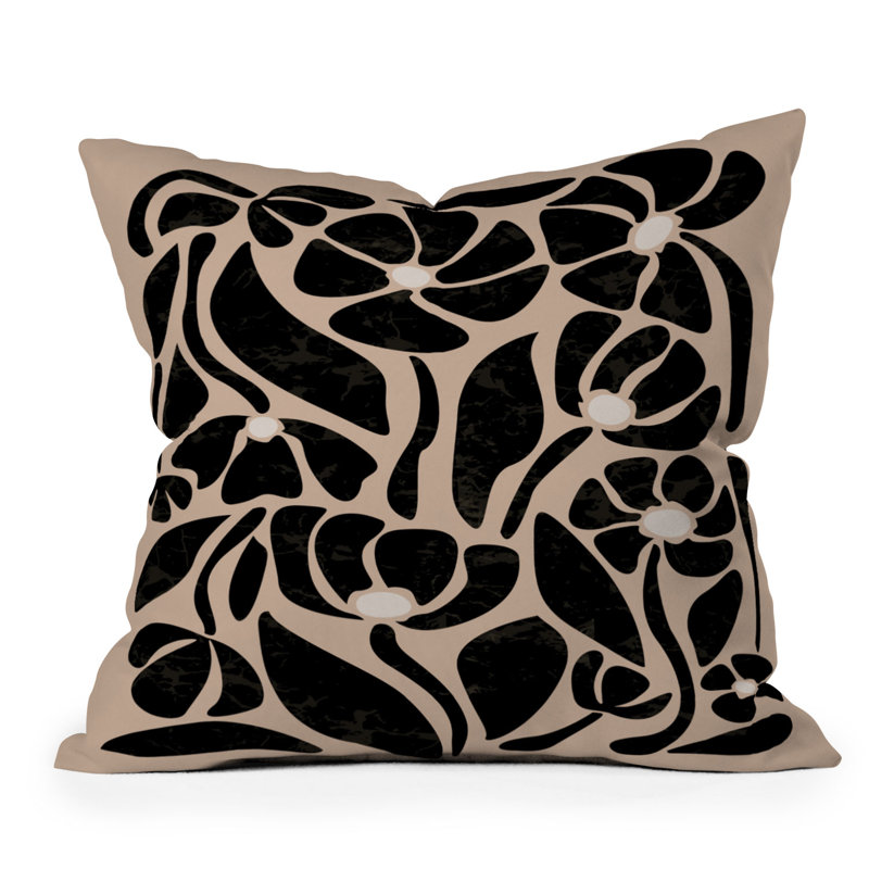  Coussin décoratif floral intérieur / extérieur en polyester, 18 po x 18 po