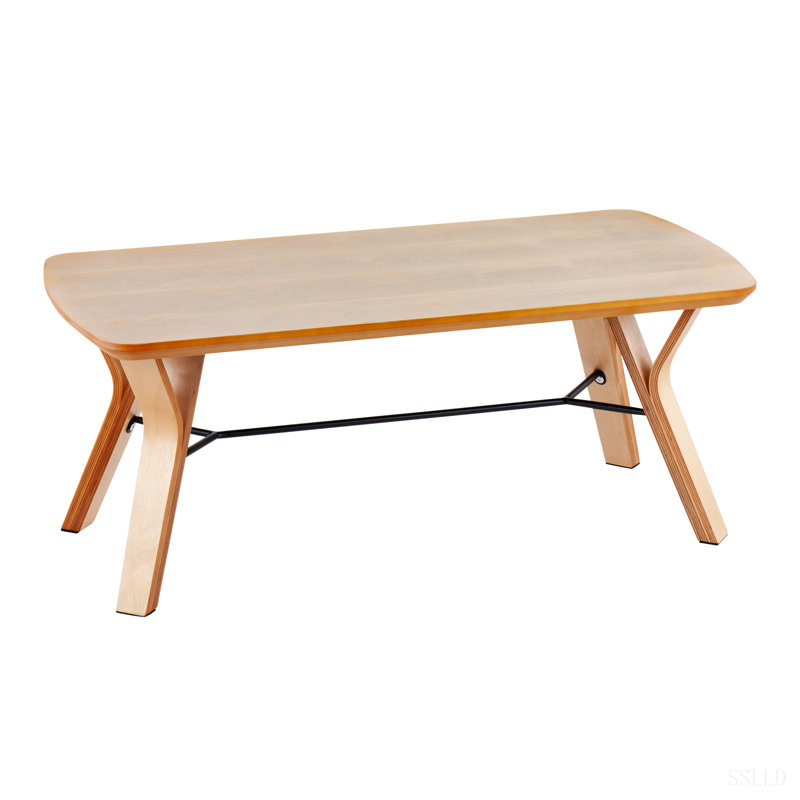 Banc Folia Mid-Century moderne en bois naturel
