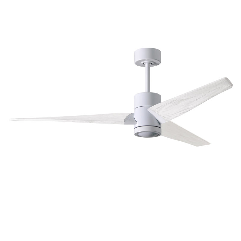 Ceiling Fan with LED Lights, Matte Black, Matte White, 60"