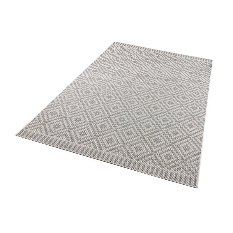 Breeze Flatweave Grey Rug, Rectangle 80cm x 150cm