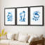 Blue Breeze I - reproduction encadrée sur mesure de qualité supérieure mate - 3 pièces-839417409