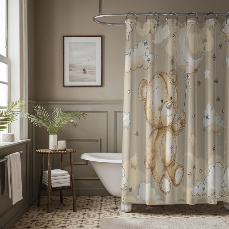 Hippie Bear - Premium Shower Curtain 53, 74"H x 71"W