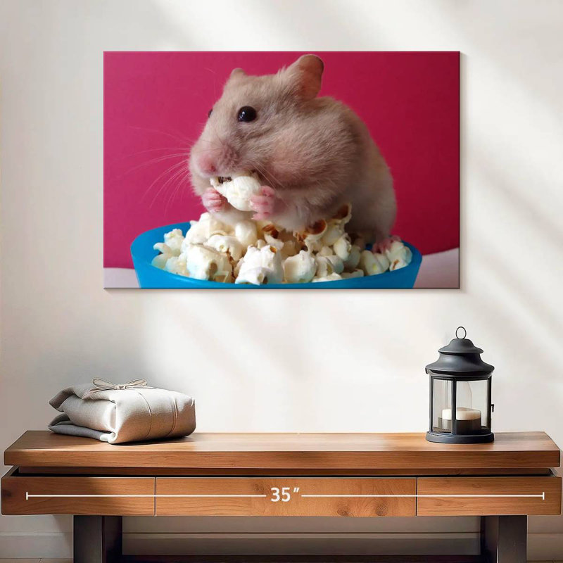 Ketti Hamster Eating Popcorn, 16" H x 24" W