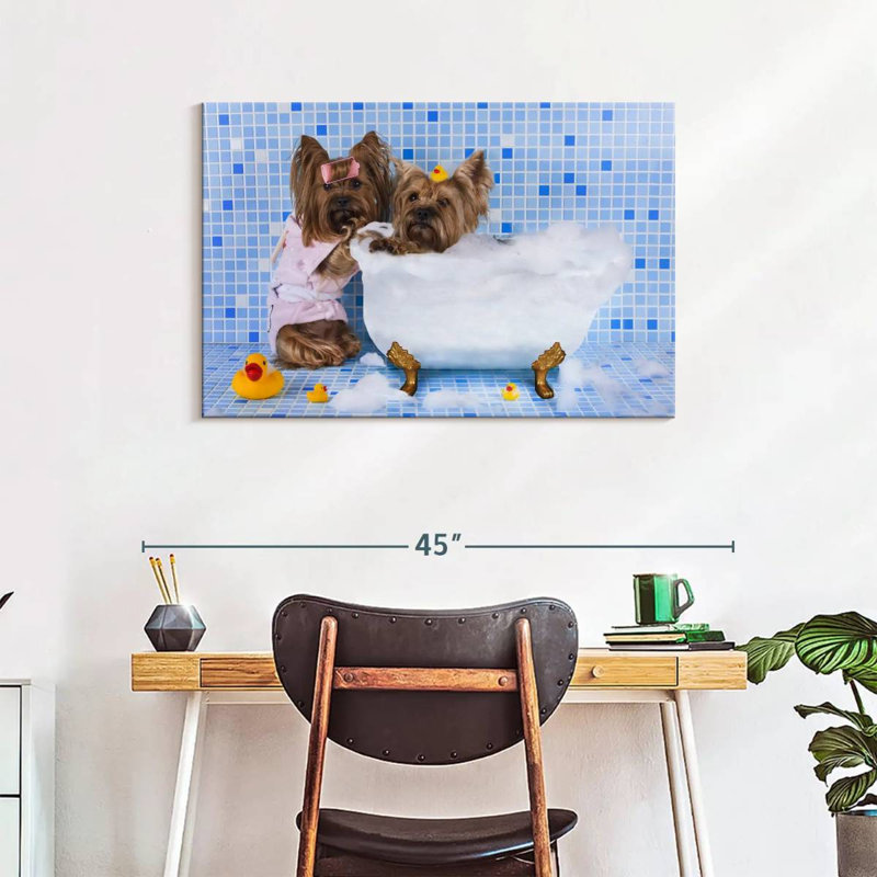 Bubble Bath Dogs, 24" H x 36" W