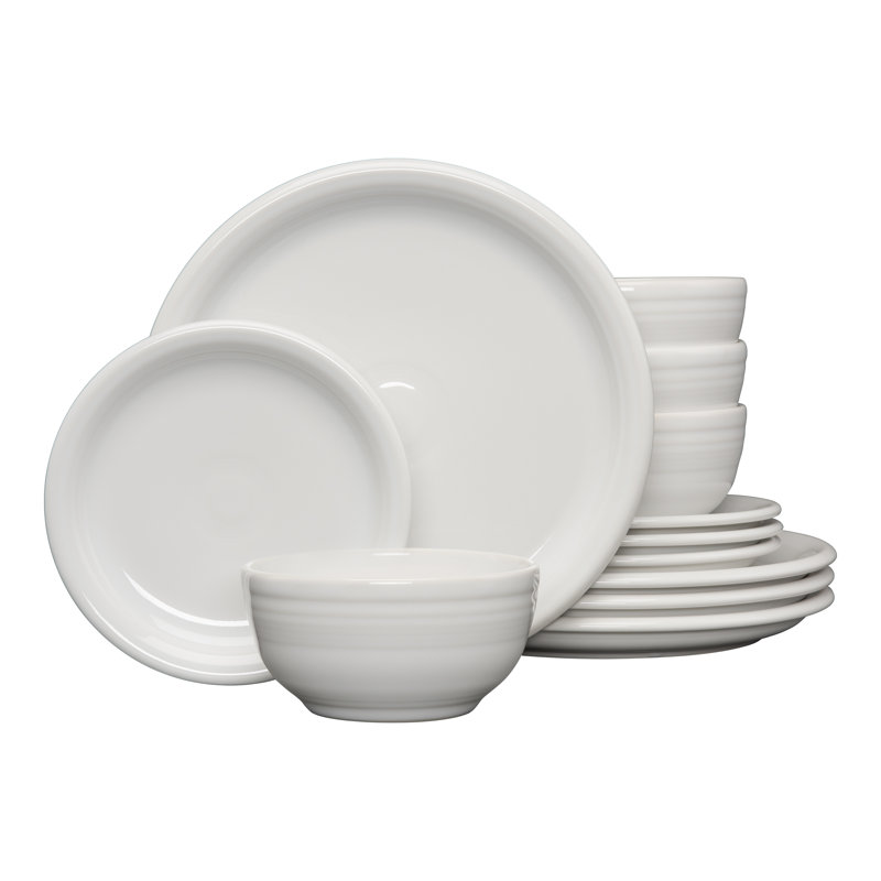 Fiesta Bistro Coupe 12-Piece Dinnerware Set, Service for 4, White