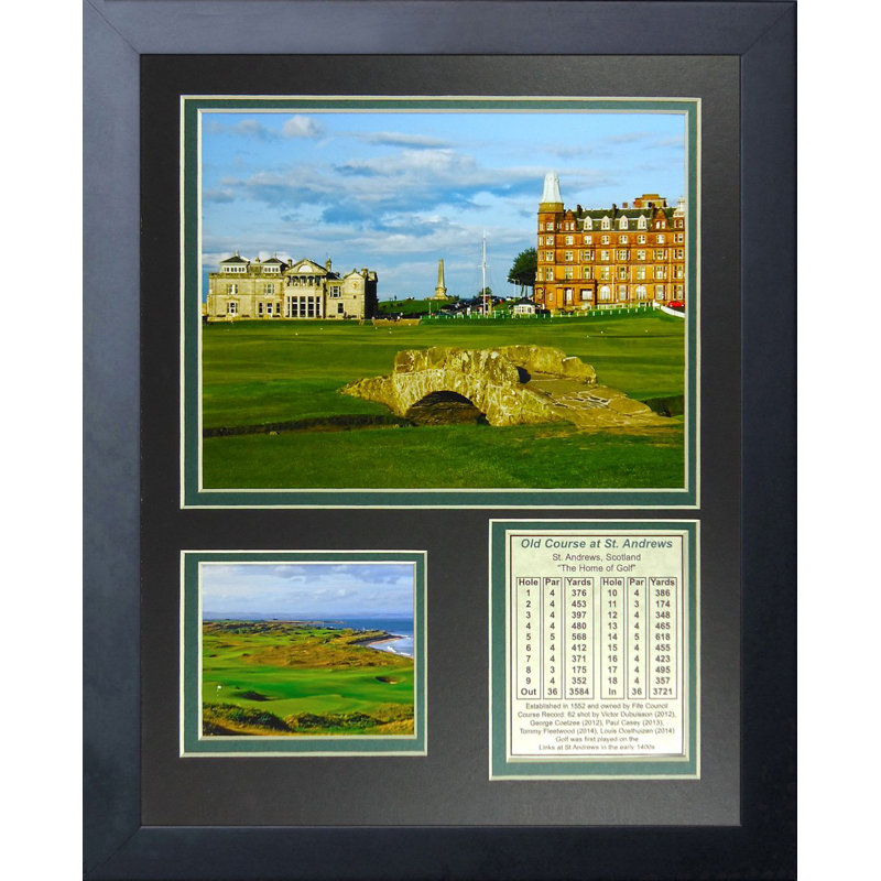 St. Andrews Golf Course Black Lacquered Framed Memorabilia