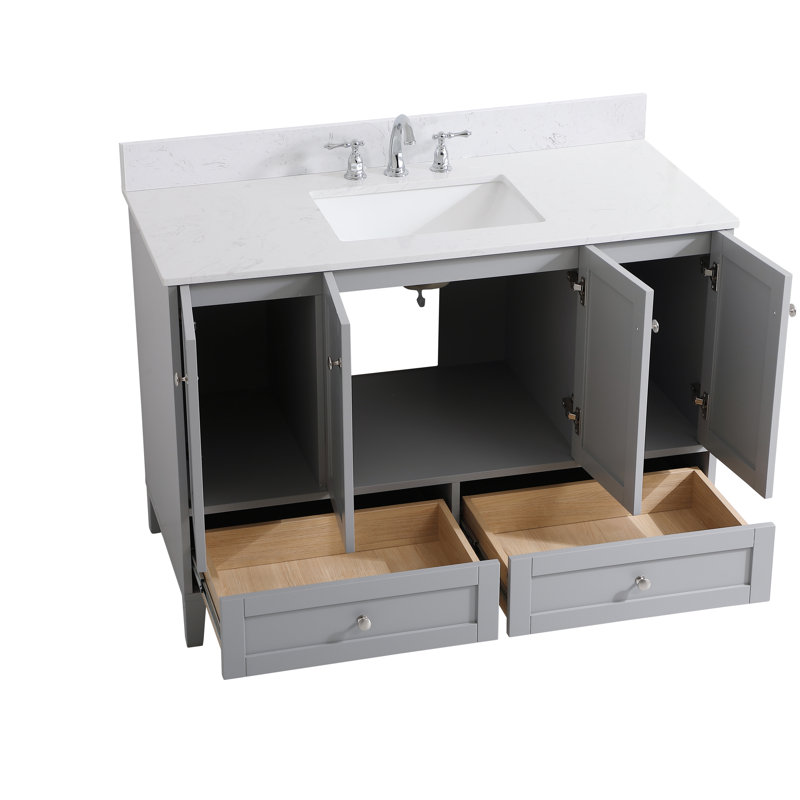 Ensemble de meuble-lavabo simple 48 po Selma, Gris