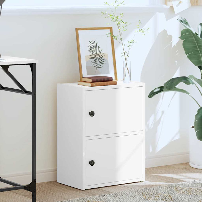 Shanetra 40cm W Bookcase, White, (2 Shelves) 52cmH x 40cmW x 24cmD
